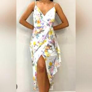 Lipsy Multicolor Floral High Low Dress. Size 8